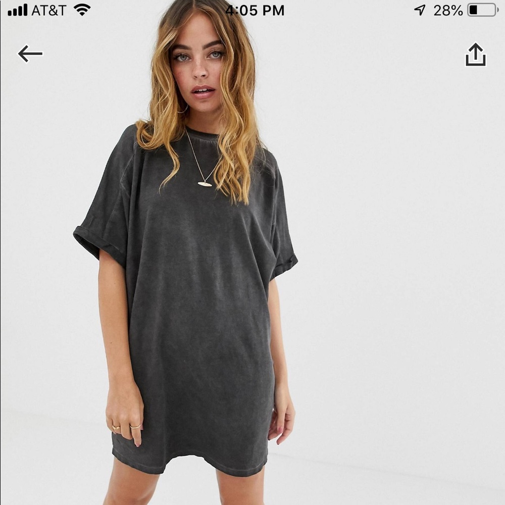 ASOS petite grey T-shirt dress
